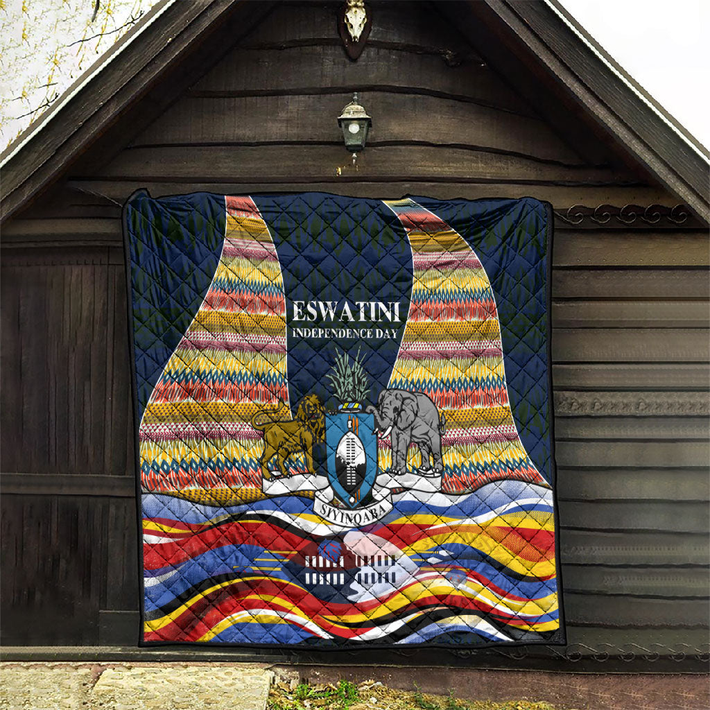 Eswatini Independence Day Quilt Freedom Pride - Lion Elephant - Strelitzia Flowers
