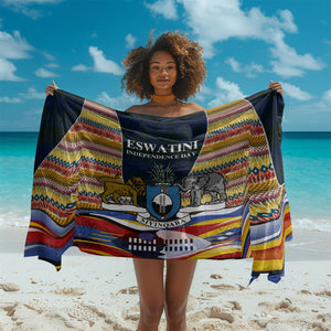 Eswatini Independence Day Sarong Freedom Pride - Lion Elephant - Strelitzia Flowers
