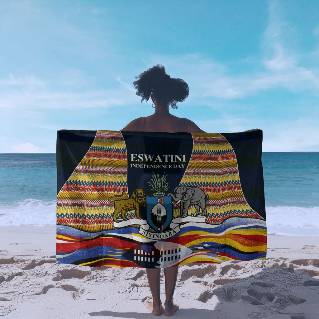 Eswatini Independence Day Sarong Freedom Pride - Lion Elephant - Strelitzia Flowers