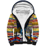 Eswatini Independence Day Sherpa Hoodie Freedom Pride - Lion Elephant - Strelitzia Flowers