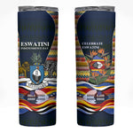 Eswatini Independence Day Skinny Tumbler Freedom Pride - Lion Elephant - Strelitzia Flowers