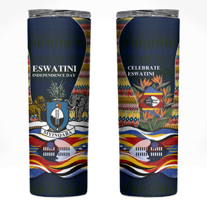 Eswatini Independence Day Skinny Tumbler Freedom Pride - Lion Elephant - Strelitzia Flowers
