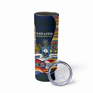 Eswatini Independence Day Skinny Tumbler Freedom Pride - Lion Elephant - Strelitzia Flowers