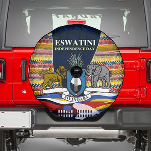 Eswatini Independence Day Spare Tire Cover Freedom Pride - Lion Elephant - Strelitzia Flowers