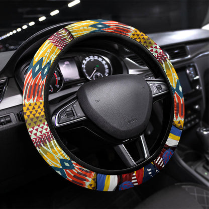 Eswatini Independence Day Steering Wheel Cover Freedom Pride - Lion Elephant - Strelitzia Flowers