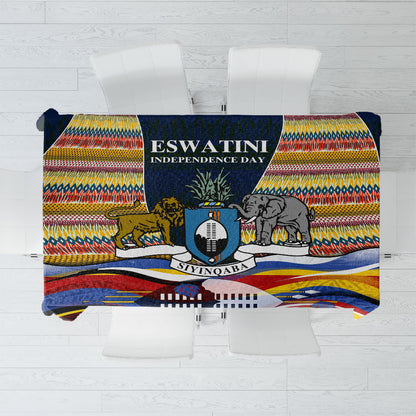 Eswatini Independence Day Tablecloth Freedom Pride - Lion Elephant - Strelitzia Flowers