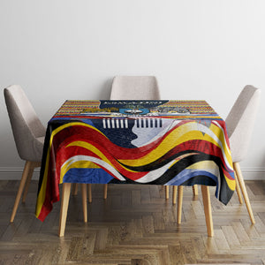 Eswatini Independence Day Tablecloth Freedom Pride - Lion Elephant - Strelitzia Flowers