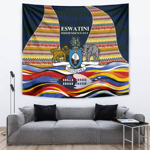 Eswatini Independence Day Tapestry Freedom Pride - Lion Elephant - Strelitzia Flowers
