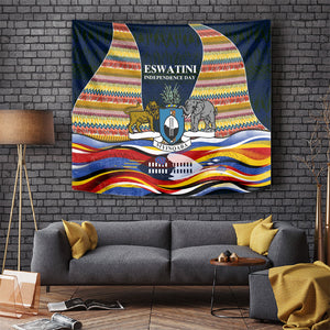 Eswatini Independence Day Tapestry Freedom Pride - Lion Elephant - Strelitzia Flowers