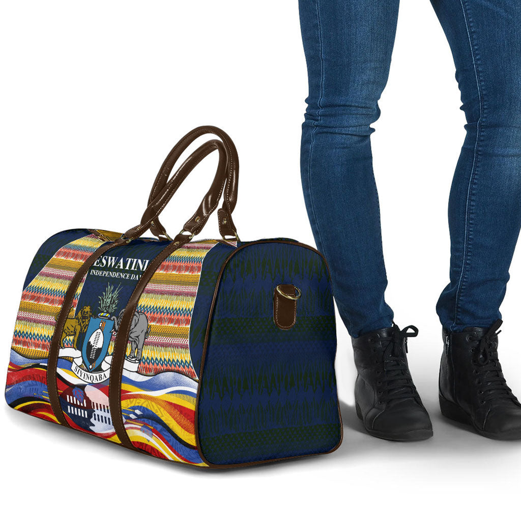 Eswatini Independence Day Travel Bag Freedom Pride - Lion Elephant - Strelitzia Flowers