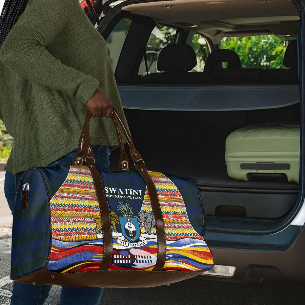 Eswatini Independence Day Travel Bag Freedom Pride - Lion Elephant - Strelitzia Flowers