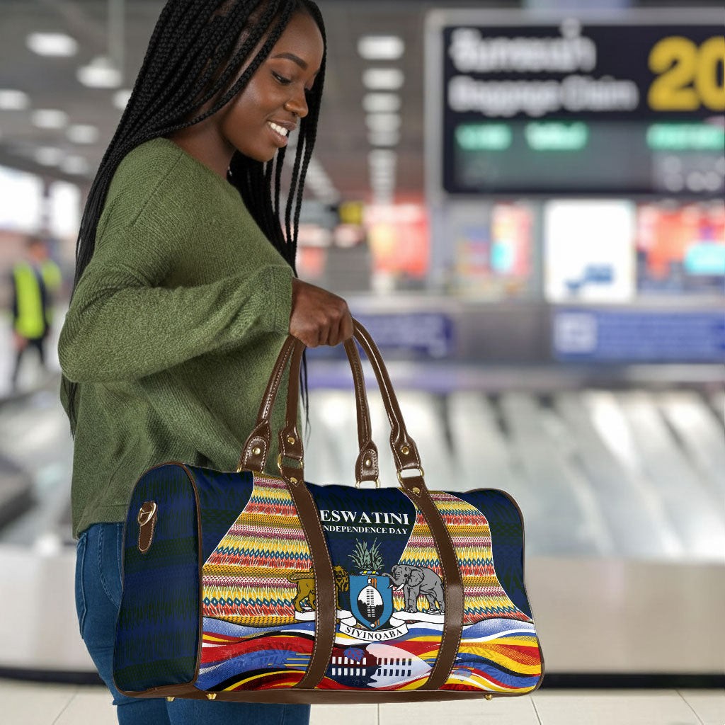 Eswatini Independence Day Travel Bag Freedom Pride - Lion Elephant - Strelitzia Flowers