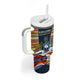 Eswatini Independence Day Tumbler With Handle Freedom Pride - Lion Elephant - Strelitzia Flowers