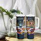 Eswatini Independence Day Tumbler With Handle Freedom Pride - Lion Elephant - Strelitzia Flowers