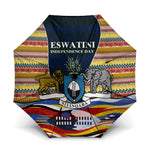 Eswatini Independence Day Umbrella Freedom Pride - Lion Elephant - Strelitzia Flowers