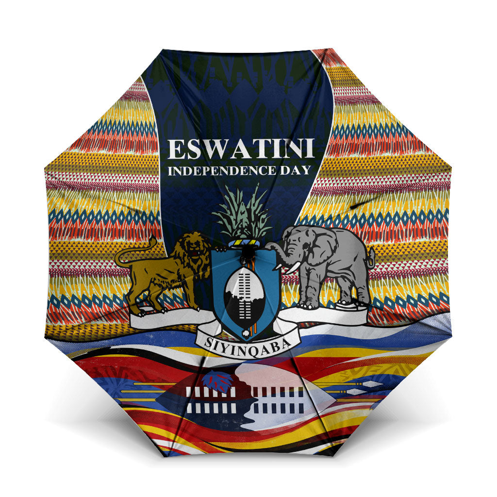 Eswatini Independence Day Umbrella Freedom Pride - Lion Elephant - Strelitzia Flowers
