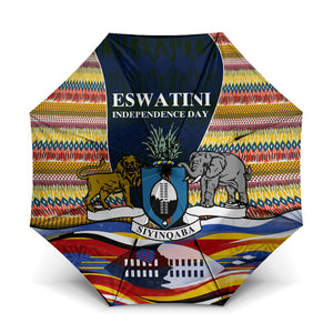 Eswatini Independence Day Umbrella Freedom Pride - Lion Elephant - Strelitzia Flowers
