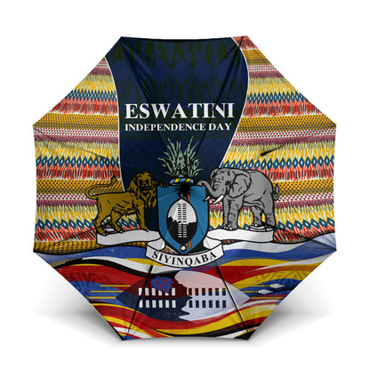 Eswatini Independence Day Umbrella Freedom Pride - Lion Elephant - Strelitzia Flowers