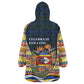 Eswatini Independence Day Wearable Blanket Hoodie Freedom Pride - Lion Elephant - Strelitzia Flowers