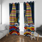 Eswatini Independence Day Window Curtain Freedom Pride - Lion Elephant - Strelitzia Flowers