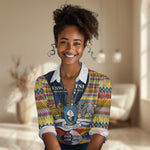 Eswatini Independence Day Women Casual Shirt Freedom Pride - Lion Elephant - Strelitzia Flowers