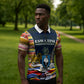 Eswatini Independence Day Zipper Polo Shirt Freedom Pride - Lion Elephant - Strelitzia Flowers