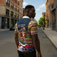 Eswatini Independence Day Zipper Polo Shirt Freedom Pride - Lion Elephant - Strelitzia Flowers