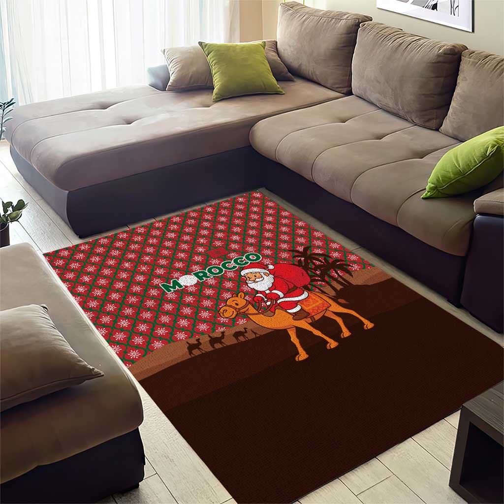 Morocco Christmas Area Rug Santa Claus Camel Caravan Desert Scene - African Pride