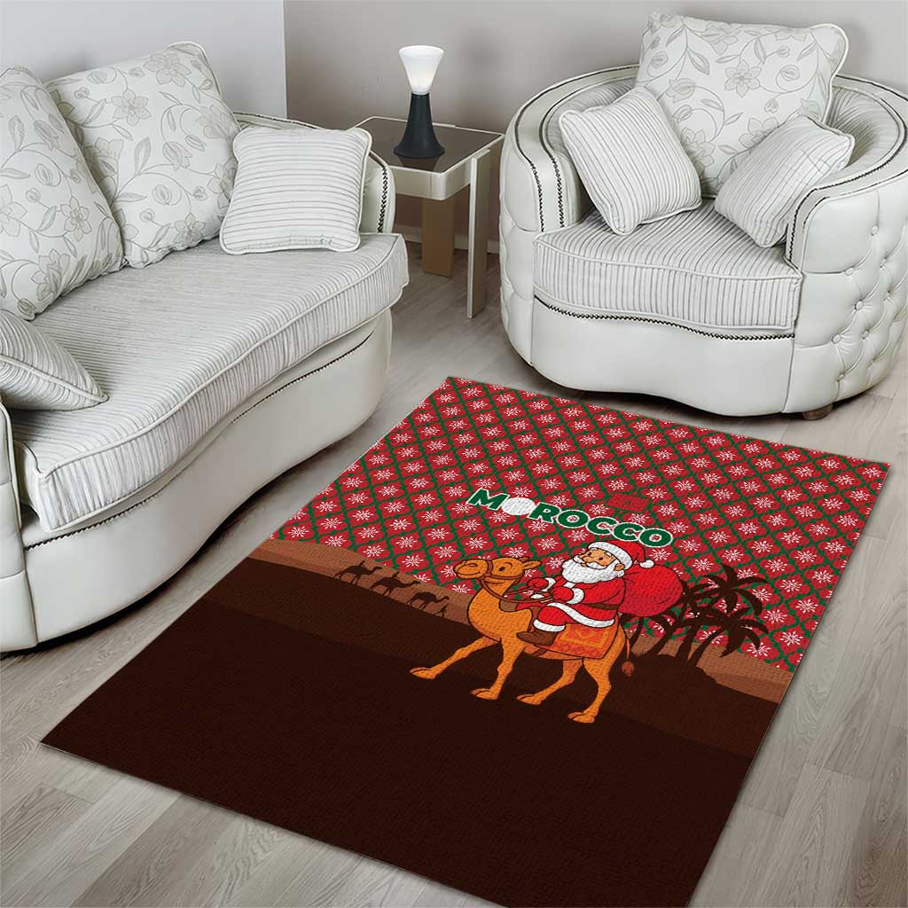 Morocco Christmas Area Rug Santa Claus Camel Caravan Desert Scene - African Pride