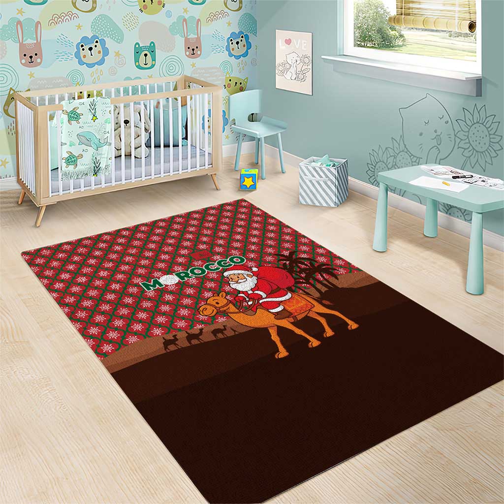 Morocco Christmas Area Rug Santa Claus Camel Caravan Desert Scene - African Pride