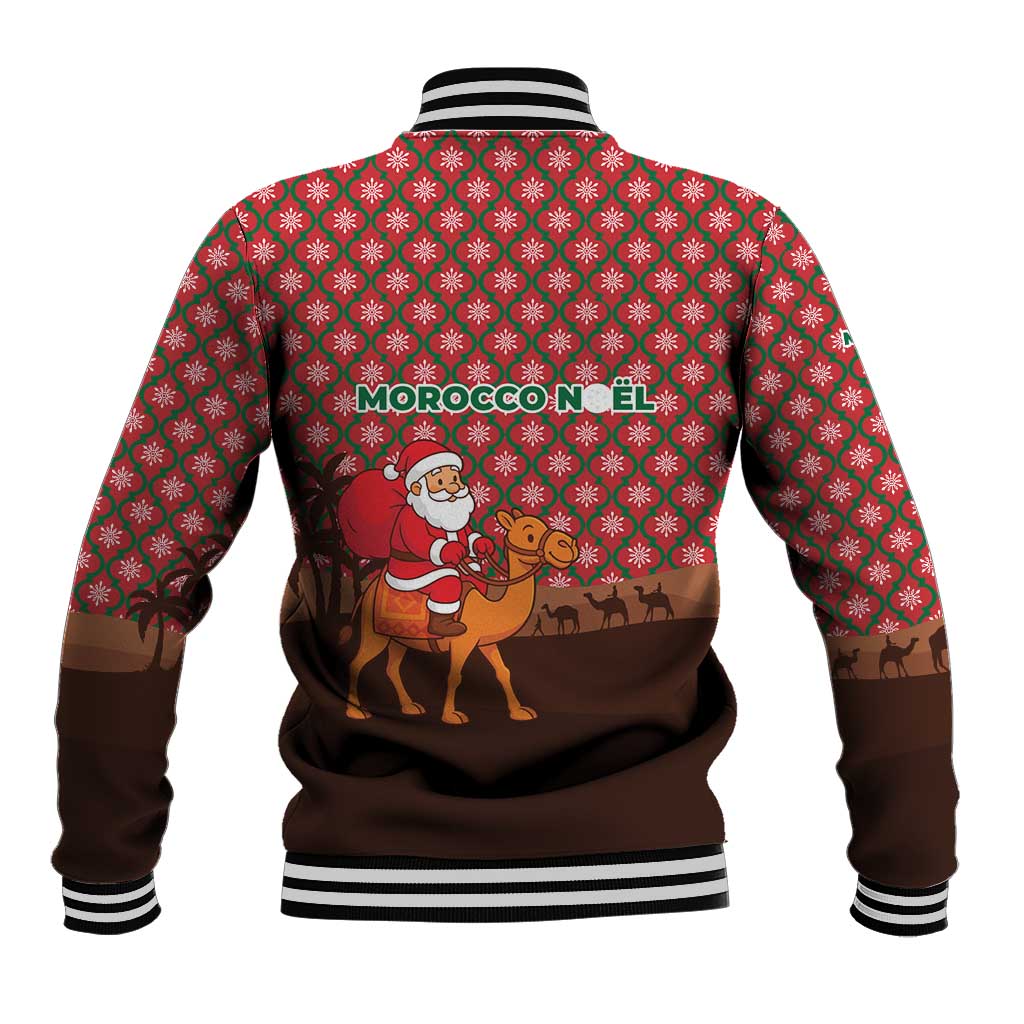 Morocco Christmas Baseball Jacket Santa Claus Camel Caravan Desert Scene - African Pride