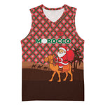 Morocco Christmas Basketball Jersey Santa Claus Camel Caravan Desert Scene - African Pride