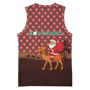 Morocco Christmas Basketball Jersey Santa Claus Camel Caravan Desert Scene - African Pride