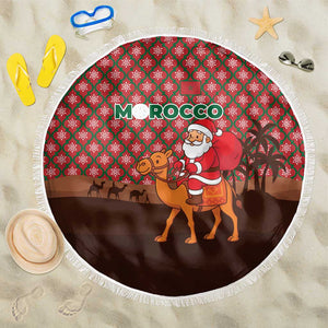 Morocco Christmas Beach Blanket Santa Claus Camel Caravan Desert Scene - African Pride