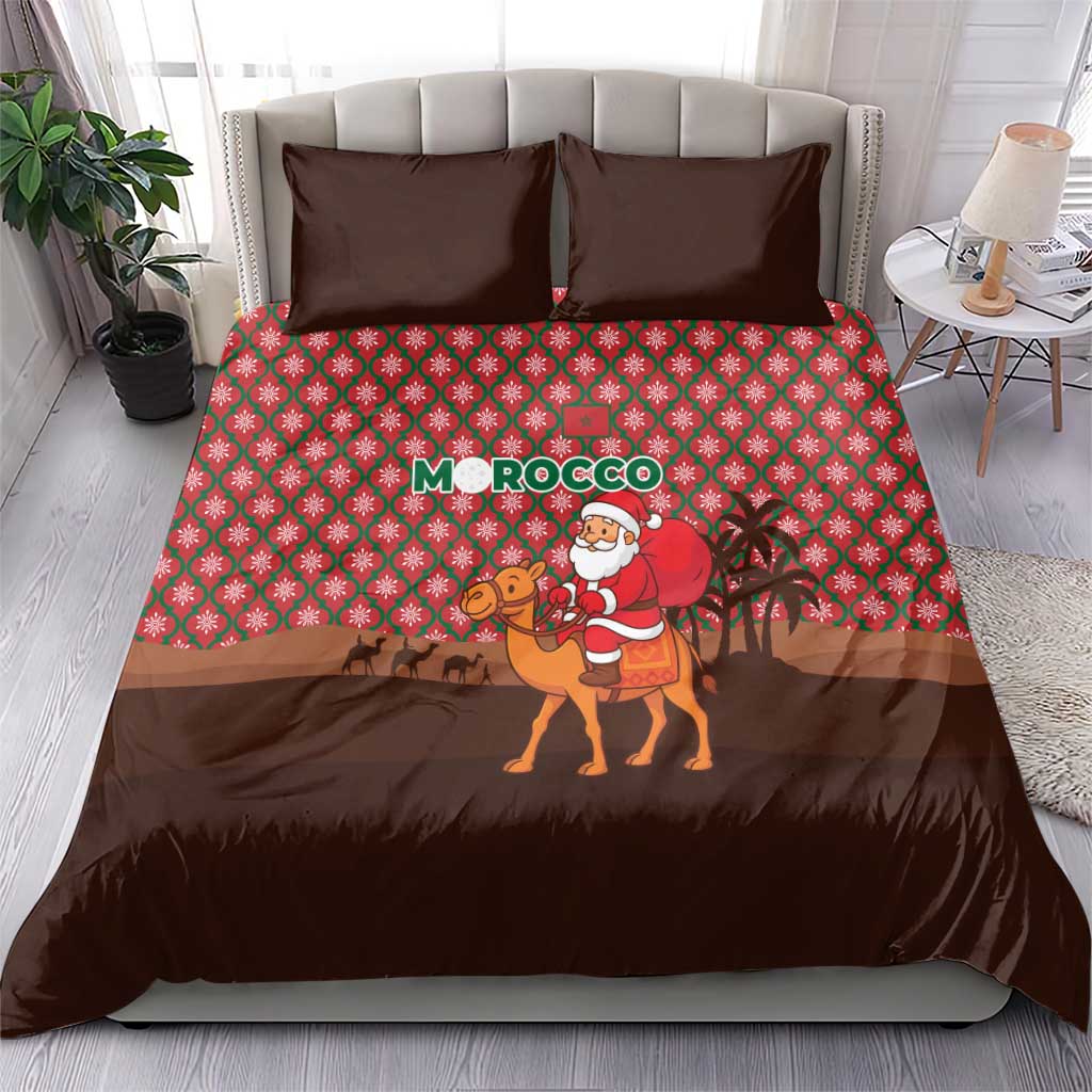 Morocco Christmas Bedding Set Santa Claus Camel Caravan Desert Scene - African Pride