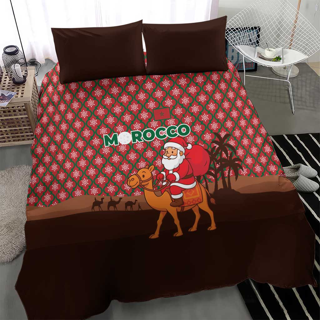 Morocco Christmas Bedding Set Santa Claus Camel Caravan Desert Scene - African Pride