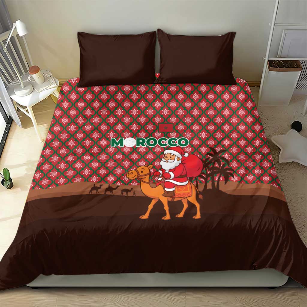 Morocco Christmas Bedding Set Santa Claus Camel Caravan Desert Scene - African Pride
