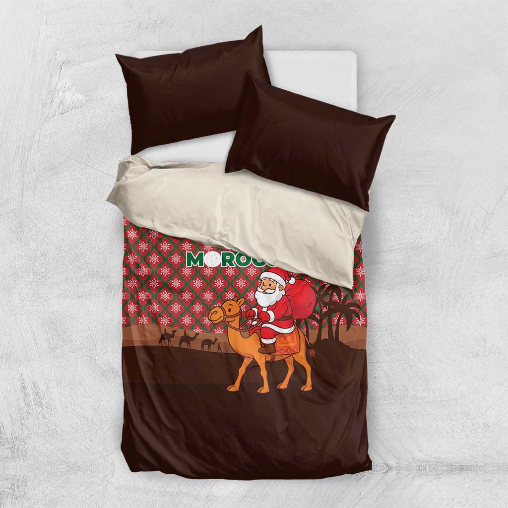 Morocco Christmas Bedding Set Santa Claus Camel Caravan Desert Scene - African Pride