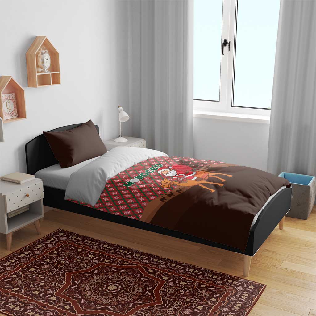 Morocco Christmas Bedding Set Santa Claus Camel Caravan Desert Scene - African Pride