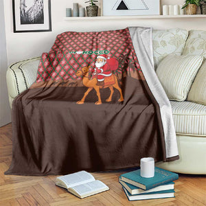 Morocco Christmas Blanket Santa Claus Camel Caravan Desert Scene - African Pride