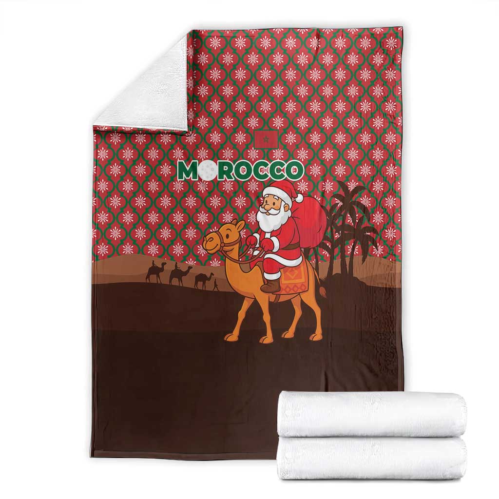 Morocco Christmas Blanket Santa Claus Camel Caravan Desert Scene - African Pride