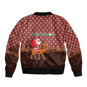 Morocco Christmas Bomber Jacket Santa Claus Camel Caravan Desert Scene - African Pride