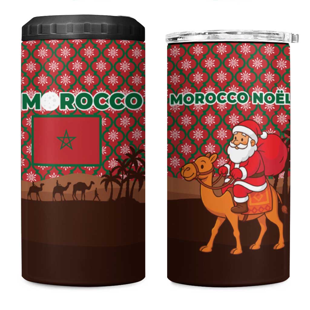 Morocco Christmas 4 in 1 Can Cooler Tumbler Santa Claus Camel Caravan Desert Scene - African Pride