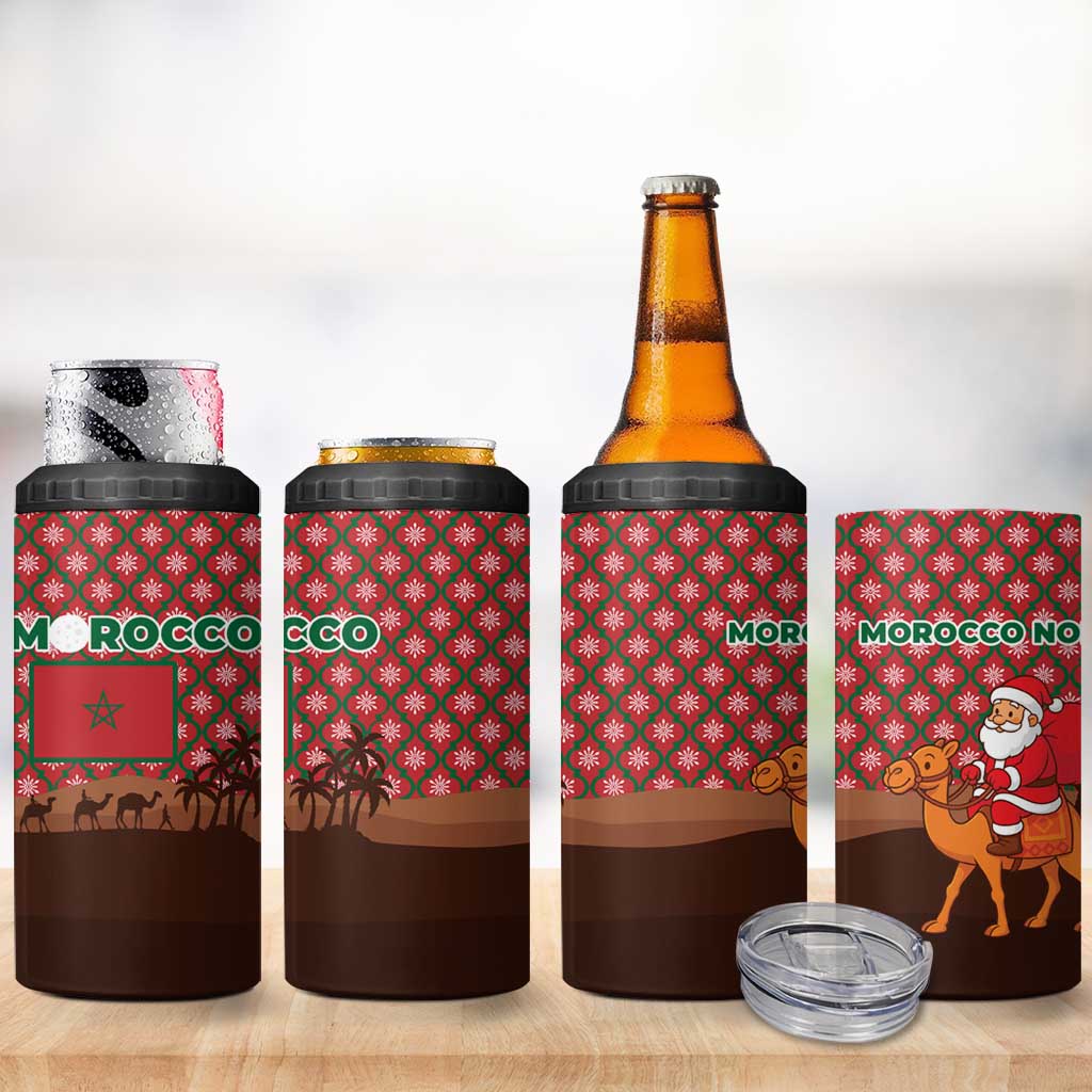 Morocco Christmas 4 in 1 Can Cooler Tumbler Santa Claus Camel Caravan Desert Scene - African Pride