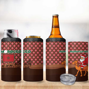Morocco Christmas 4 in 1 Can Cooler Tumbler Santa Claus Camel Caravan Desert Scene - African Pride