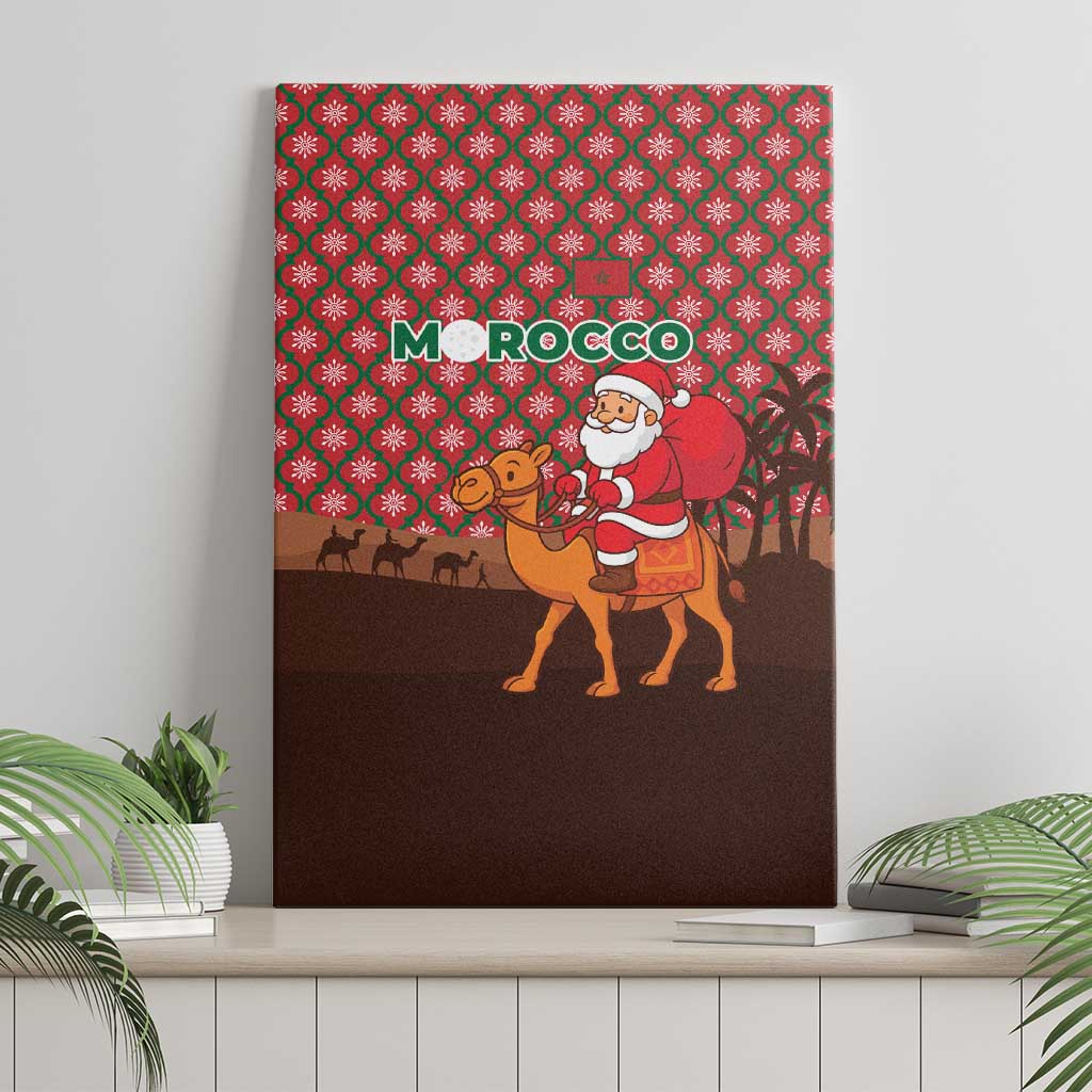 Morocco Christmas Canvas Wall Art Santa Claus Camel Caravan Desert Scene - African Pride