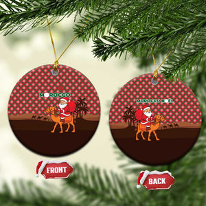 Morocco Christmas Ceramic Ornament Santa Claus Camel Caravan Desert Scene - African Pride