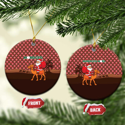 Morocco Christmas Ceramic Ornament Santa Claus Camel Caravan Desert Scene - African Pride