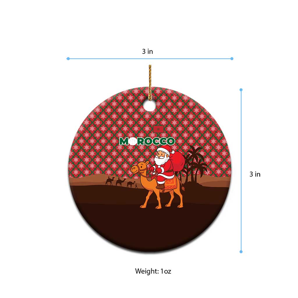 Morocco Christmas Ceramic Ornament Santa Claus Camel Caravan Desert Scene - African Pride