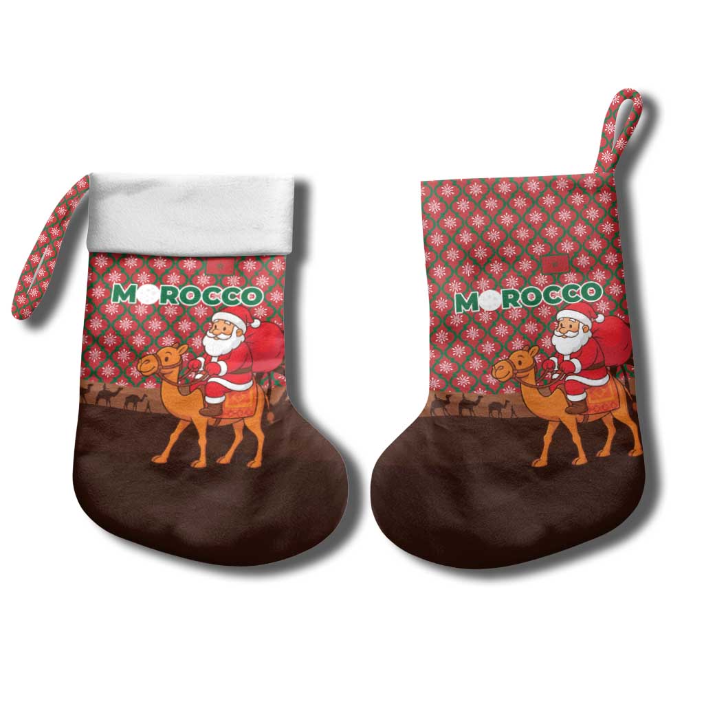Morocco Christmas Stocking Santa Claus Camel Caravan Desert Scene - African Pride